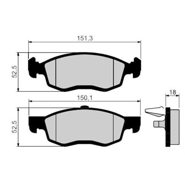 AUTOTECH DB235.1-180 Ön Balata Logan 1.4-1.5-1.6 DCI 07- Logan Pıck-Up 08- Logan Express 09- Sandero