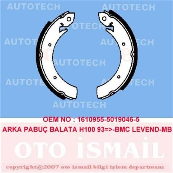 AUTOTECH PB4036 Kampana Balata H100 Mınıbüs 94-08 / Actyon 05- Kyron 05- / Korando / Levend 