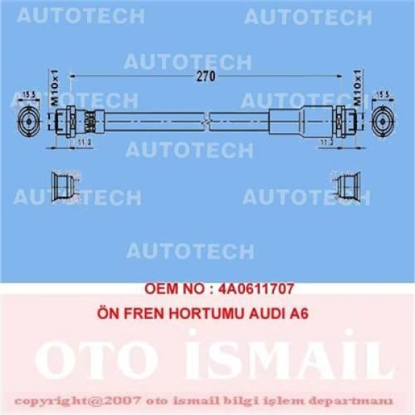 AUTOTECH TA03 Fren Hortumu Ön 100 90-94