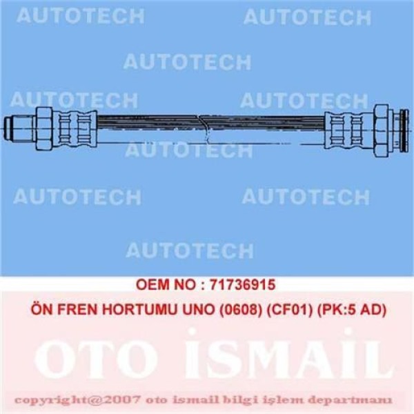 AUTOTECH TF01 Fren Hortumu Ön Uno Pk:5 Ad 