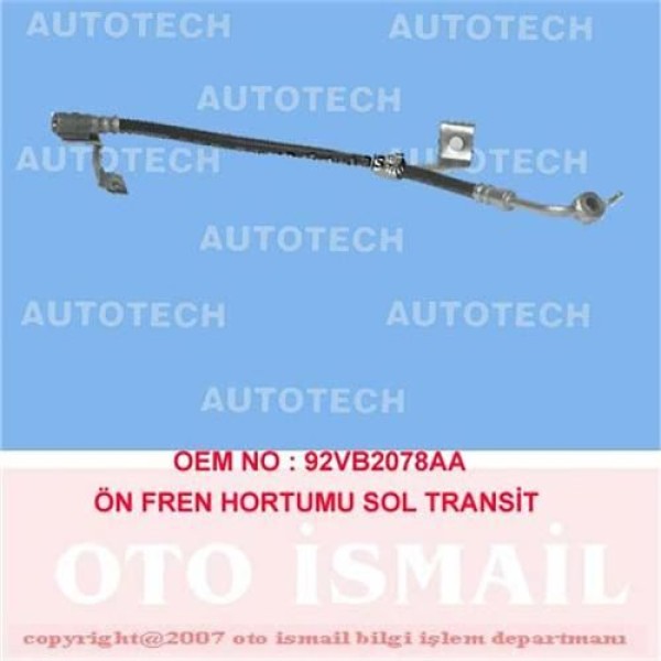 AUTOTECH TF0385 Fren Hortumu Ön Sol Transit M12 M15 Transit T12 91-01 2.5D 2.5Td