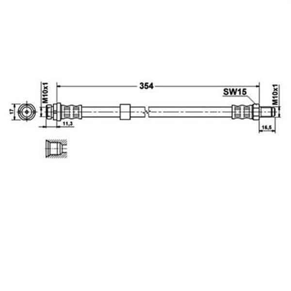 AUTOTECH TF0395 Fren Hortumu Arka Transit Connect Tourneo Transit Connect 02- 1.8 TDI