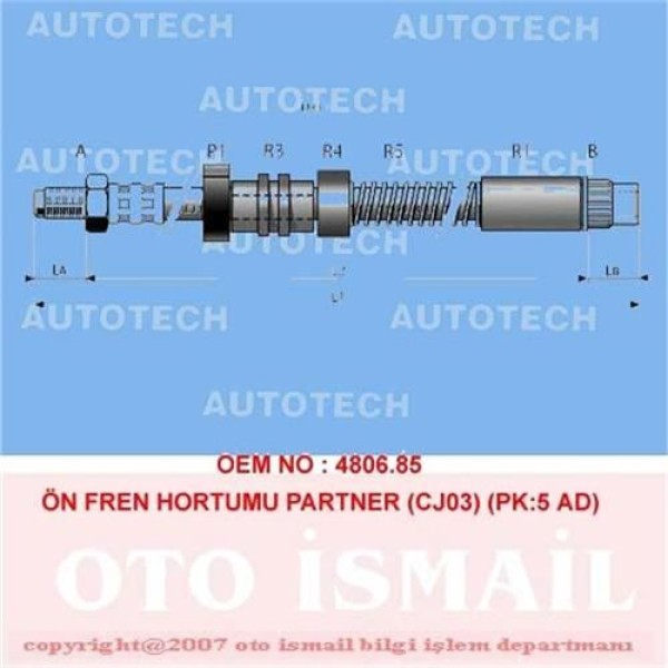AUTOTECH TJ03 Fren Hortumu Ön Partner Pk:5 Ad