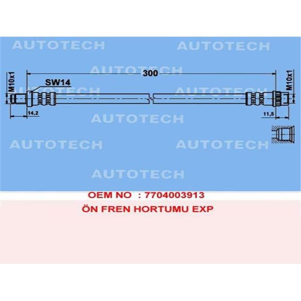 AUTOTECH TRM02 Fren Hortumu Ön Master II 98- / Movano A 98- Absli 