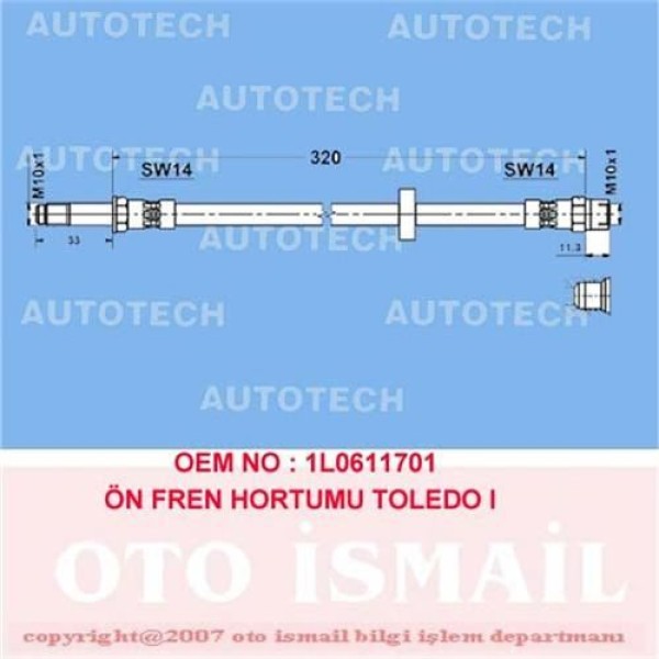 AUTOTECH TS03 Fren Hortumu Ön Toledo I 