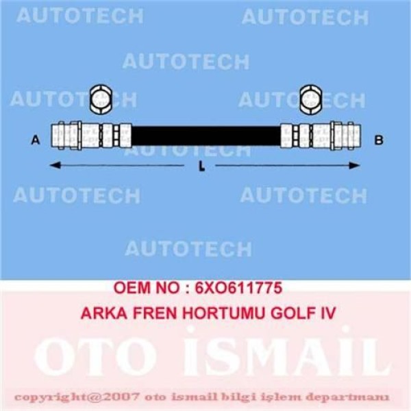 AUTOTECH TVG11 Fren Hortumu Arka Golf IV 