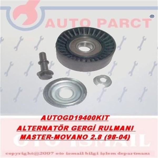 AUTO GD19400KIT Alternatör V Kayış Gergi Rulmanı Master Movano 2.8 98-04 