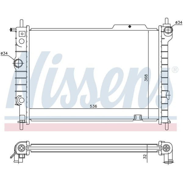 AUTOLUX 1300134 Su Radyatörü Mekanik Mt 536X368 Mm Opel Astra F 1.7D 91 98 