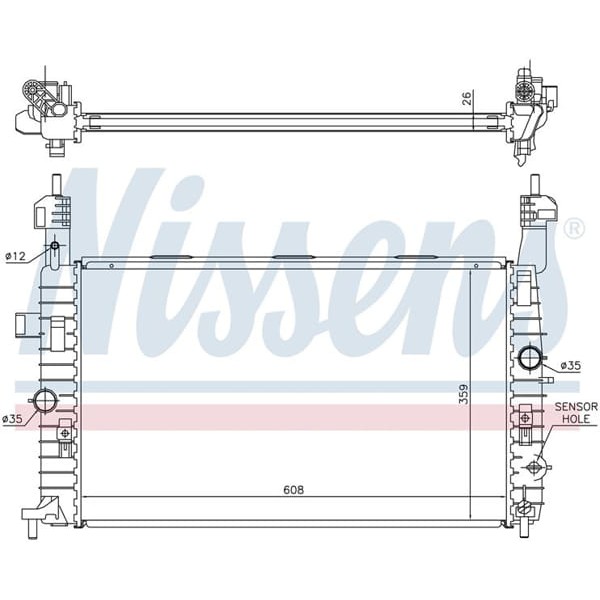 AUTOLUX 1300253 Su Radyatörü Mekanik Mt-At 608-359-26 Mm Opel Merıva 1.4 1.6 1.8 03 -