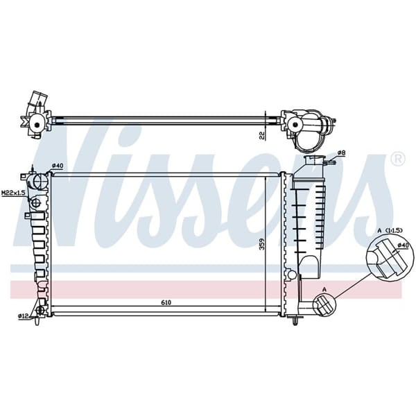 AUTOLUX 1301.TH Su Radyatörü Mekanik Mt-At 610X359X22 Mm Peugeot 306 1.1 1.4 I 1.6 Sl 1.8 16V Xsara 
