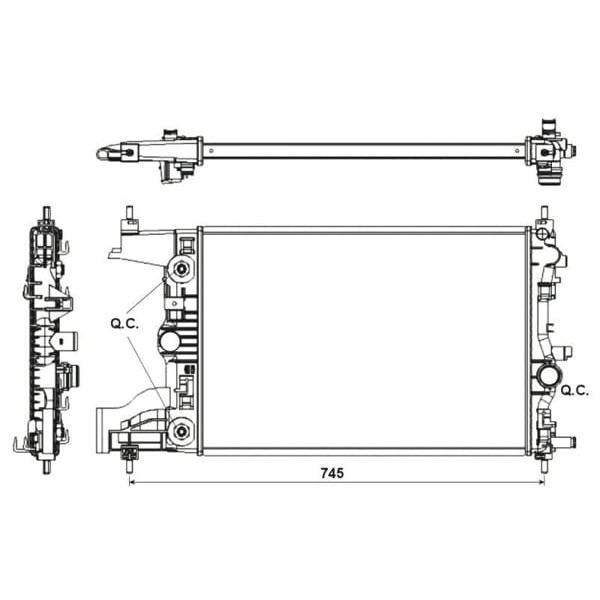 AUTOLUX 13267652 Su Radyatörü Mekanik At 580X388X23 Mm Chevrolet Cruze J300 1.8 1.8 Lpg Opel Astra J 