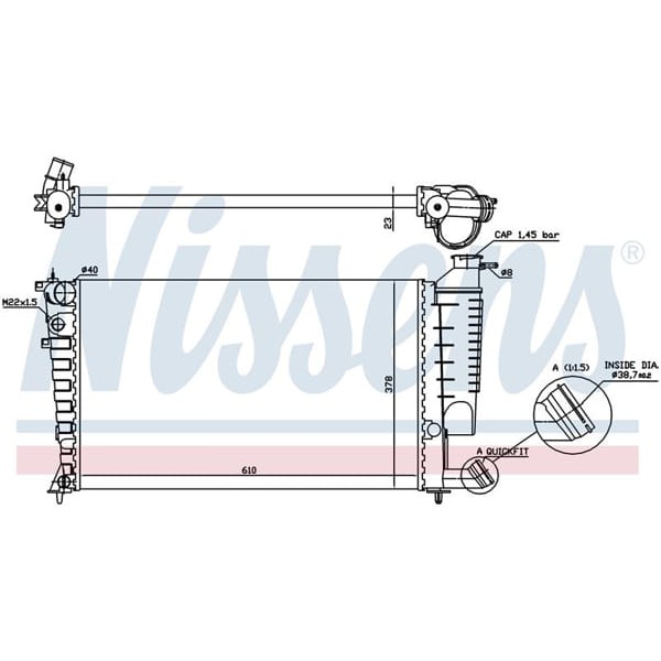 AUTOLUX 1330.45 Su Radyatörü Mekanik Mt-At 610X37 Mm Peugeot 306 1.1 1.4 I Sl 1.6 Sr 1.8 16V 1.4 I 1