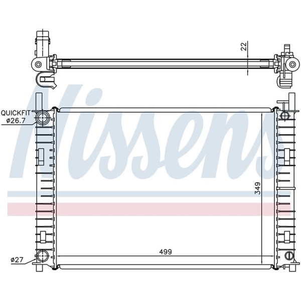 AUTOLUX 2S6H8005AB Su Radyatörü Mekanik Mt 499X349X22 Mm Ford Fiesta 5 1.3 1.4 TDCI 01 -