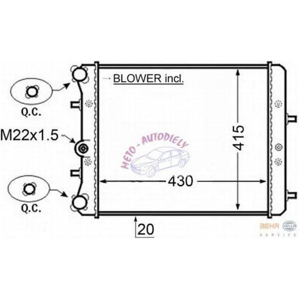 AUTOLUX 6Q0121253H Su Radyatörü Mekanik Klimasız 430X415X23 Skoda Fabia Octaıva 02 - 