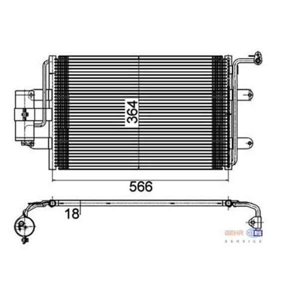 BEHR 8FC351036-381 Klima Radyatörü Golf IV 97- Bora 98- / A3 96- Tt 98- / Toledo II 99- Leon 99- / O 