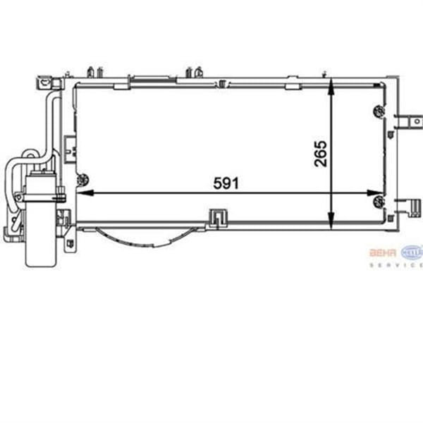BEHR 8FC351300-611 Klima Radyatörü Corsa C 00- 1.7 Dtı Combo 00- 1.7 Dtı Kurutuculu 555X265X16