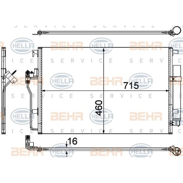 BEHR 8FC351307-641 Klima Radyatörü Sprinter II 09. 211 215.218. 309 311. 315 318 509.511.515. 518 Cd