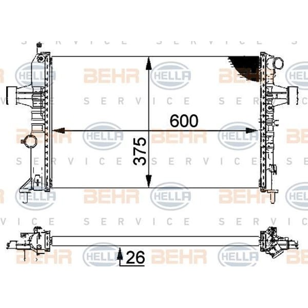 BEHR 8MK376710-314 Su Radyatörü Astra G 97- 1.4 16V 1.6 16V 1.8 16V Mt Ac Zafira A 99- Mt Ac 