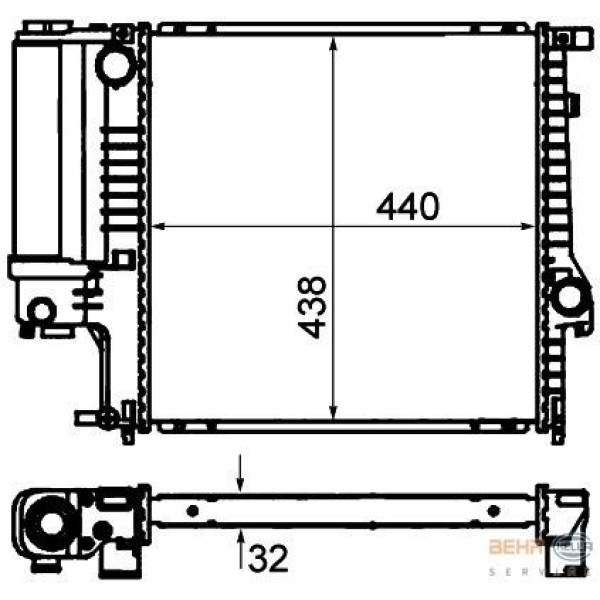 BEHR 8MK376713-121 Radyatör Bmw E34 518I 89-9.95 520I 88-8.91 525 88-8.91 E34 Tourıng 518I 95-97 