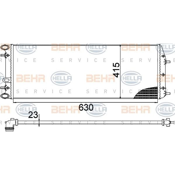 BEHR 8MK376717-704 Su Radyatörü Polo IV 02- 1.4 16V 1.6 16V 1.4 TDI 1.9 Sdı 1.9 TDI Fox 05- 1.2I 1.4 