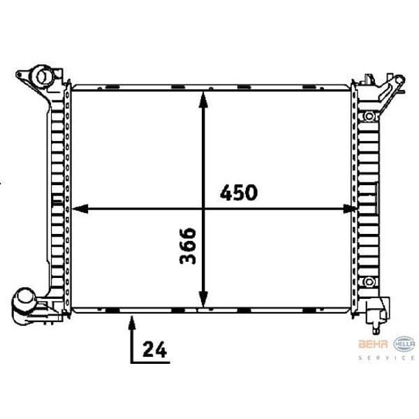 BEHR 8MK376718341 Su Radyatörü 450×366×24 R50 R53 03- 1Nd 