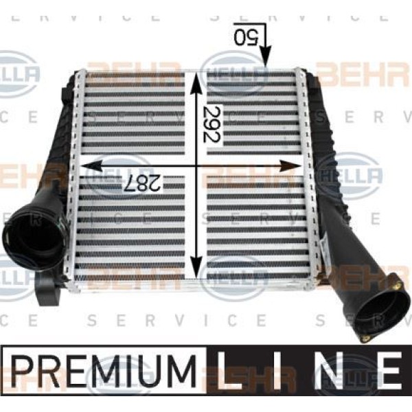 BEHR 8ML376723-471 Turbo Radyatörü Touareg 2.5 5.0TDI 03-10 Q7 3.0 4.2TDI 06-15 Cayenne 4.2 02-07