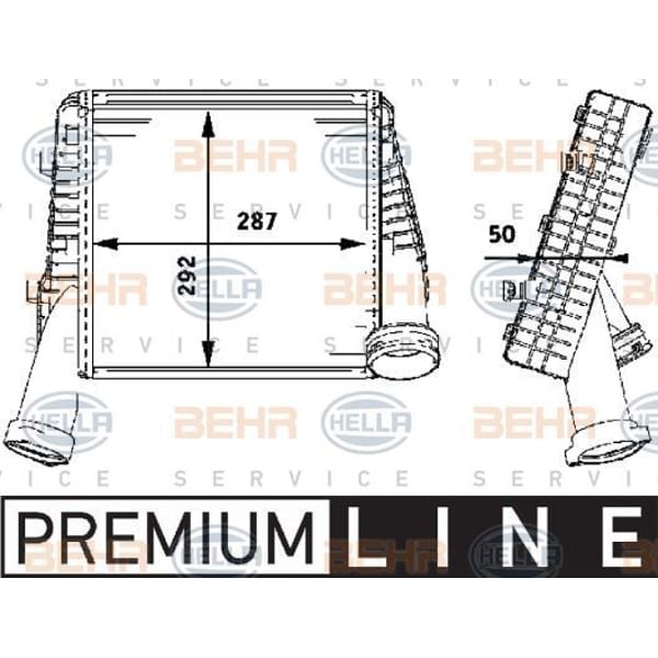 BEHR 8ML376723-481 Turbo Radyatörü Touareg 5.0TDI V10 4.2TDI V8 02-10 Q7 4.2TDI 07-15 Cayenne 4.5 02
