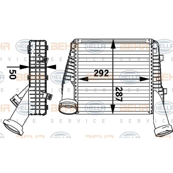 BEHR 8ML376729-561 Turbo Radyatörü Touareg 7L 03- 2.5 TDI 3.0 TDI 5.0TDI 7P 10- 3.0TDI / Q7 4L 06- / 