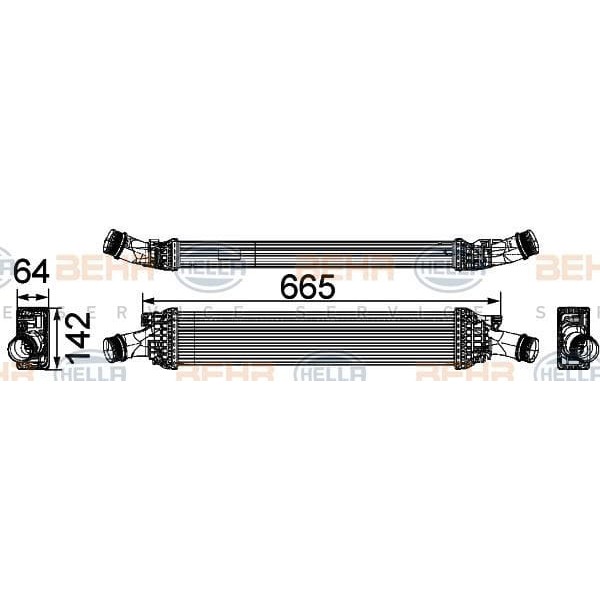 BEHR 8ML376746-191 Turbo Radyatörü A4 07- 1.8 Tfsı 1.8 Tfsı 2.0 TDI 2.0 Tfsı A5 07- A6 11- Q5 08-