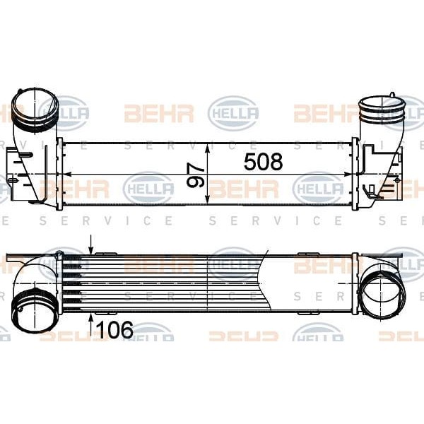 BEHR 8ML376988-74 Turbo Radyatörü 508×97×106 E90 E91 E92 E93 M57 D30 306D3 