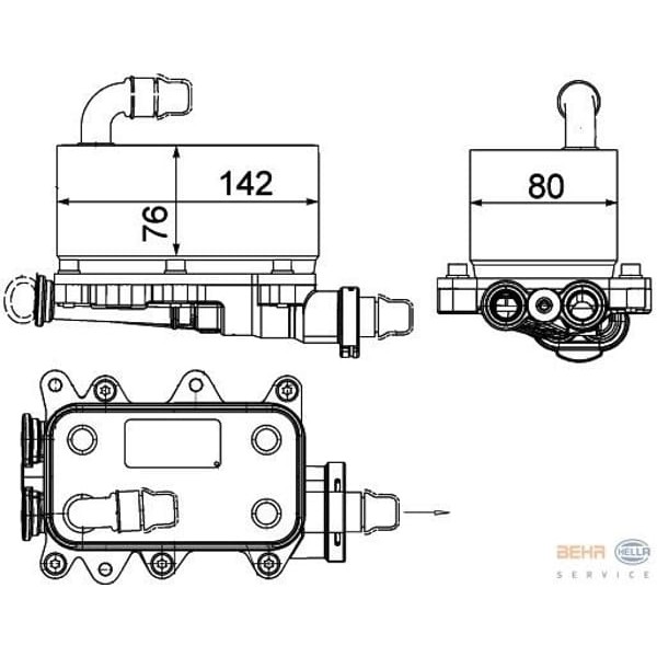 BEHR 8MO376725-101 Yağ Soğutucusu Bmw 5 Bmw 6 Bmw 7 Bmw X3 Otomatik Şanzıman 