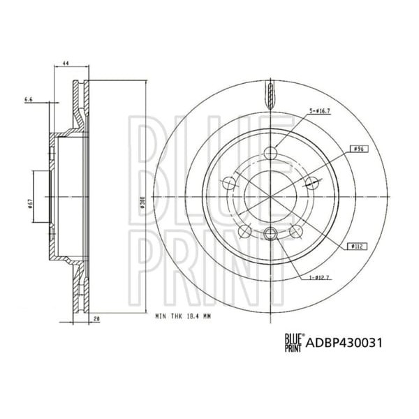 BLUE PRINT ADBP430031 Fren Diski Arka (5D 300Mm) Bmw F39 17-