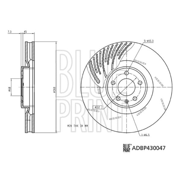 BLUE PRINT ADBP430047 Porsche Ön Fren Diski 