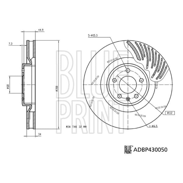 BLUE PRINT ADBP430050 Fren Diski Macan 4 2.0 16V Macan Gts 4 3.0 24V Macan S 4 3.0