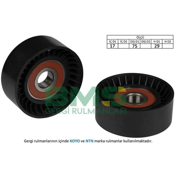 BMS 145 Alternatör Gergi Rulmanı Crafter 2.5 TDI 06 BJK -Bjm Kanalsız 75Mm 