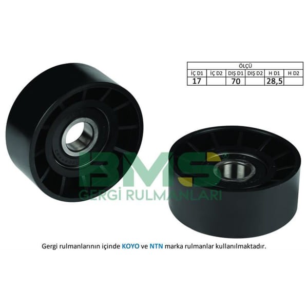 BMS 152 Alternatör V Kayış Gergi Rulmanı Koyo 17×70×28.5 Ducato 120 Mjt 2.3D