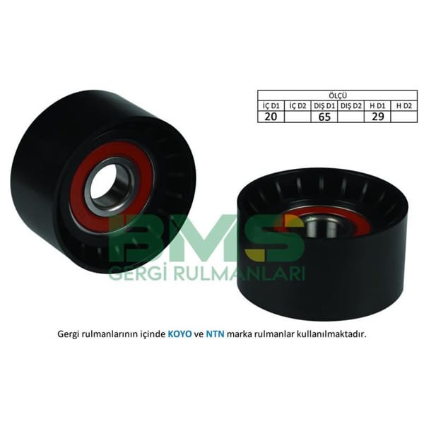 BMS 347 Alternatör V Kayış Gergi Rulmanı 20×65×29 Plastik Plastik Mitsubishi Canter Euro5 