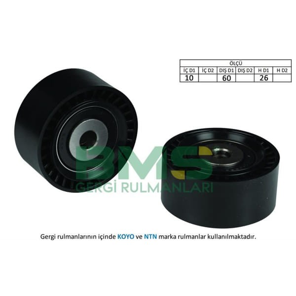 BMS 349 Alternatör V Kayış Gergi Rulmanı 10×60×26 Plastik Plastik Citroen C4 Xsara Peugeot 206 208 3 