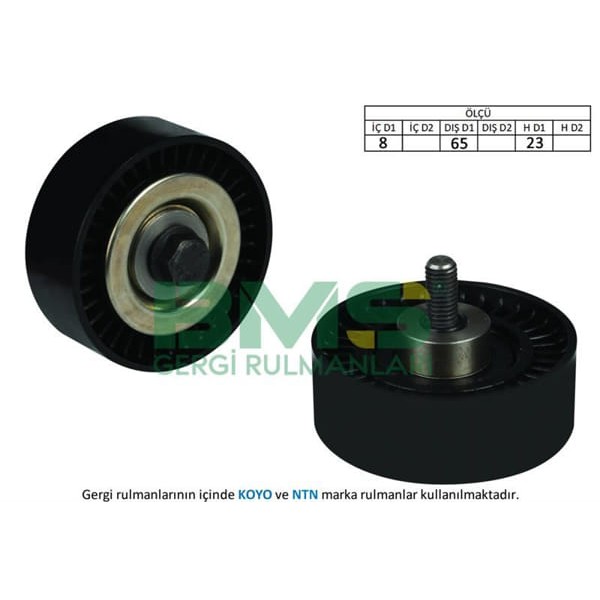 BMS 412 Alternatör V Kayış Gergi Rulmanı 8×65×23 Plastik Plastik Fiat Palio Idea Albea Alfa Romeo