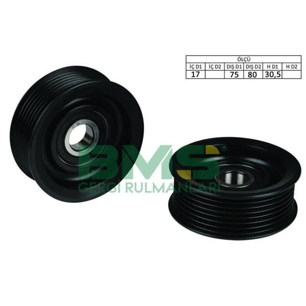 BMS 429 Alternatör V Kayış Gergi Rulmanı 17×75 80×30.5 Plastik Plastik 7Pk Honda Crv III Crv V Strea 