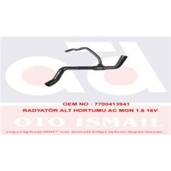 BODUROGLU 71180 1424 Radyatör Alt Hortumu Ac Megane 1.6 16V