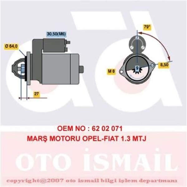 BOSCH 1107437 Marş Motoru Astra H Corsa Combo 1.3 Cdtı 