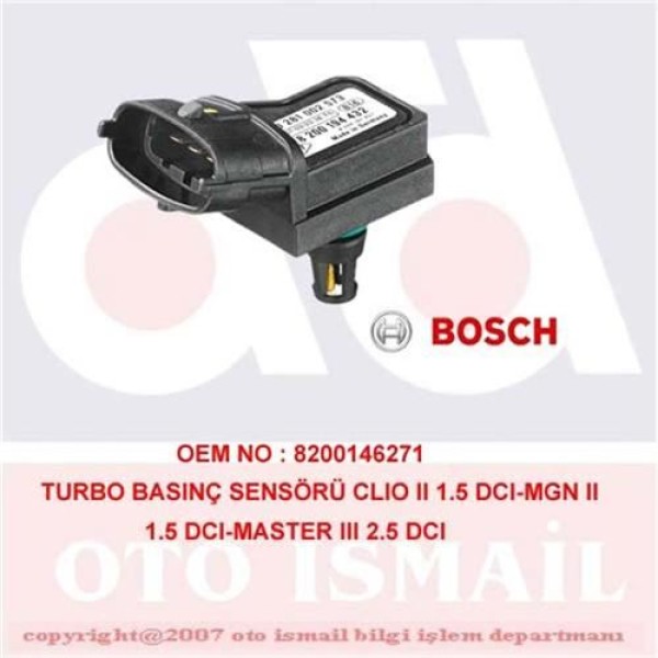 BOSCH 281002573 Basınç Sensörü Turbo CLIO II 1.5 DCI Megane II 1.5 DCI Master II 2.5 DCI