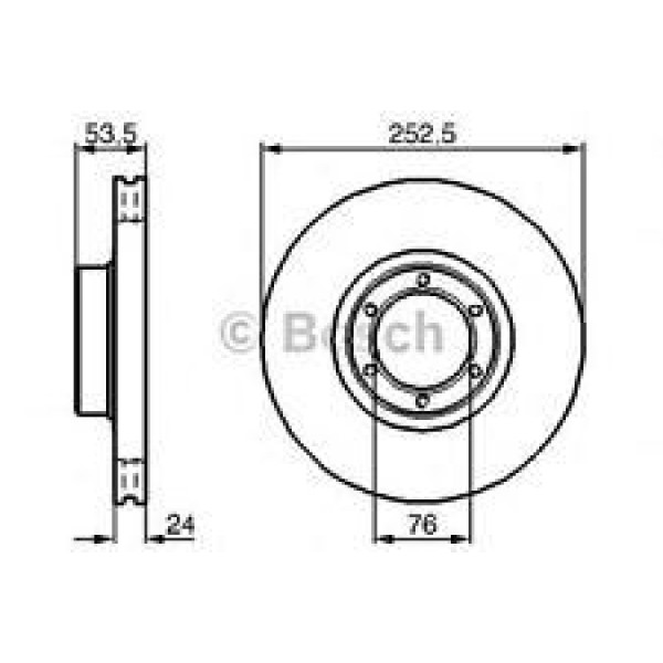 BOSCH 986478113 Fren Diski Ön 252.5 24-22 Mm . Hava Kanallı 