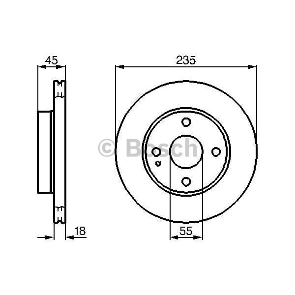 BOSCH 986478241 Fren Diski Ön Mazda 323 90-96 Havalı 235Mm 