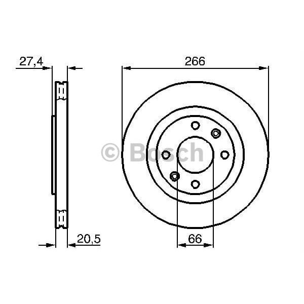 BOSCH 986478268 Fren Diski Ön 206 98- 305 84-87 306 93- 405 87-96 Partner Em 96- / Xsara 97- Berling