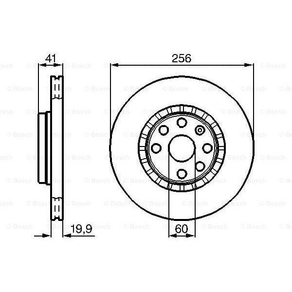 BOSCH 986478535 Fren Diski Ön Astra F 91- Vectra A 88- Corsa B 93- Tigra A 94- Havalı 256Mm