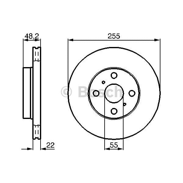 BOSCH 986478578 Fren Diski Ön Corolla E100 Ae101 Ae111 93-02 Enjeksıyonlu Havalı 255Mm 