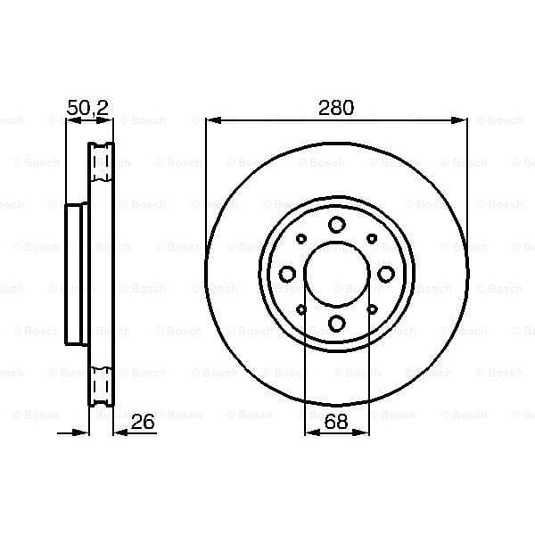 BOSCH 986478602 Fren Diski Ön 280 / 26-23 Mm]. Hava Kanallı
