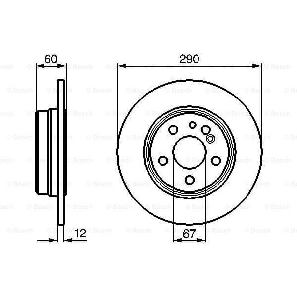BOSCH 986478607 Fren Diski Arka Mercedes W140 91-98 Düz 290Mm